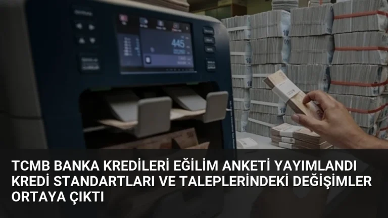 TCMB Banka Kredileri Eğilim Anketi Yayımlandı Kredi Standartları ve Taleplerindeki Değişimler Ortaya Çıktı