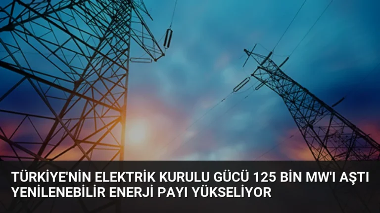 Türkiye’nin Elektrik Kurulu Gücü 125 Bin MW’ı Aştı Yenilenebilir Enerji Payı Yükseliyor