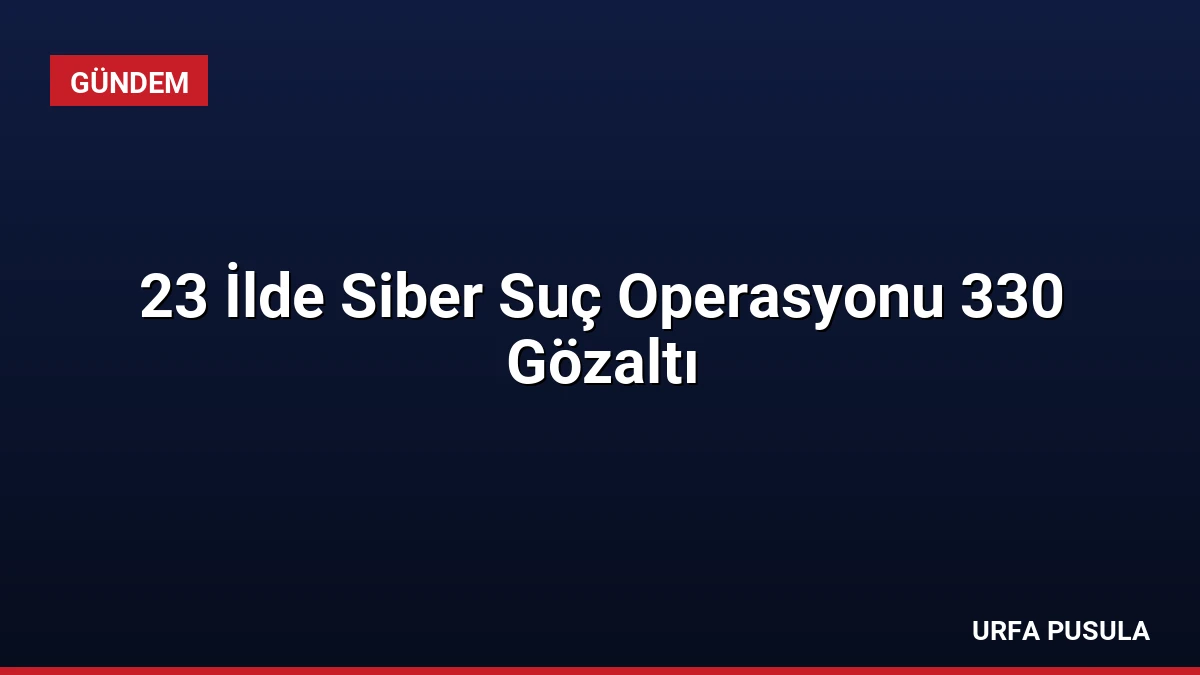 23 İlde Siber Suç Operasyonu 330 Gözaltı