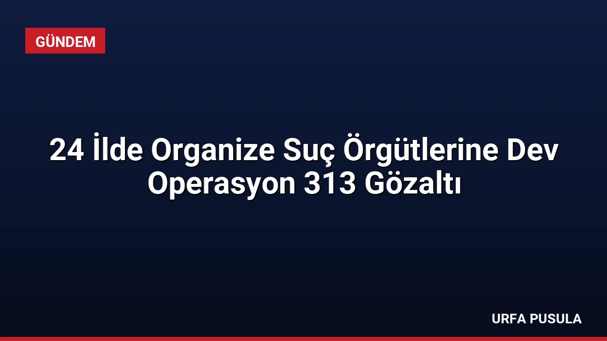 24 İlde Organize Suç Örgütlerine Dev Operasyon 313 Gözaltı