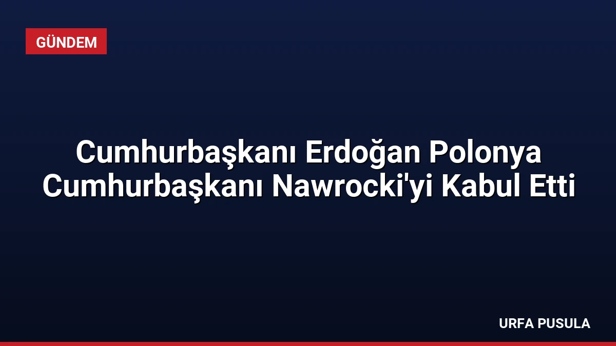 Cumhurbaşkanı Erdoğan Polonya Cumhurbaşkanı Nawrocki’yi Kabul Etti