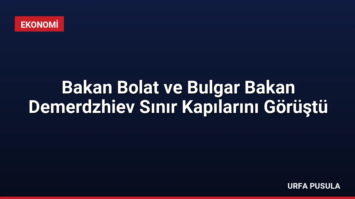Bakan Bolat ve Bulgar Bakan Demerdzhiev Sınır Kapılarını Görüştü