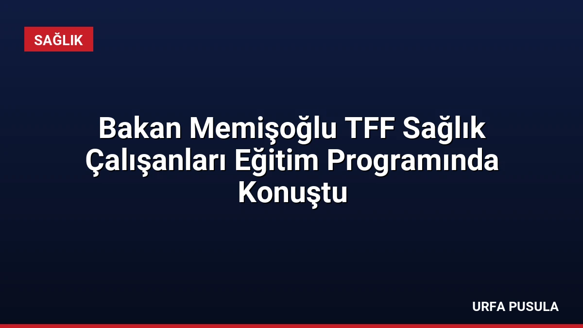 Bakan Memişoğlu TFF Sağlık Çalışanları Eğitim Programında Konuştu