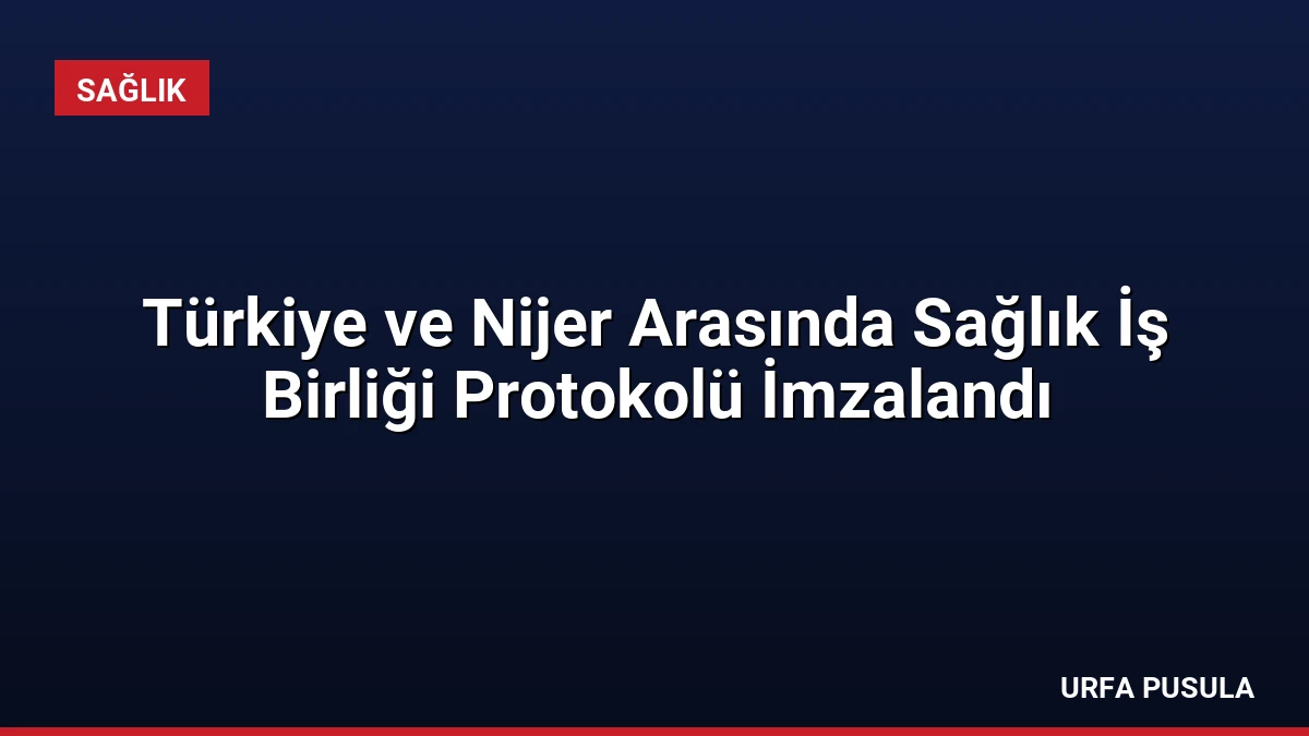 Türkiye ve Nijer Arasında Sağlık İş Birliği Protokolü İmzalandı