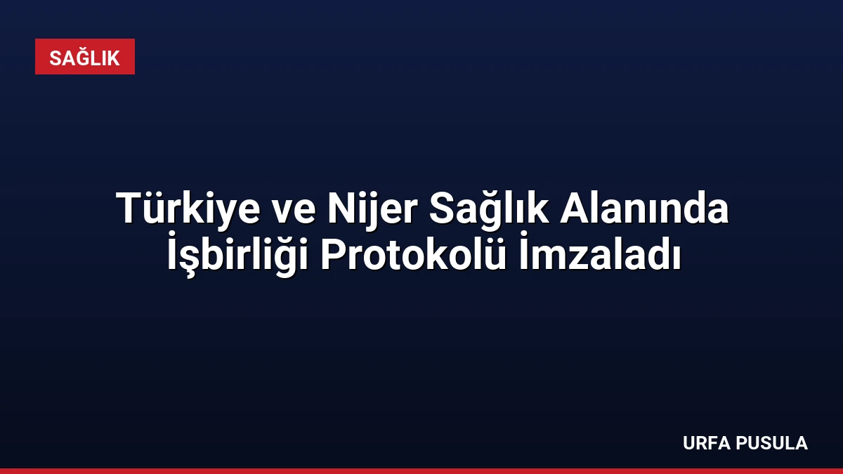 Türkiye ve Nijer Sağlık Alanında İşbirliği Protokolü İmzaladı