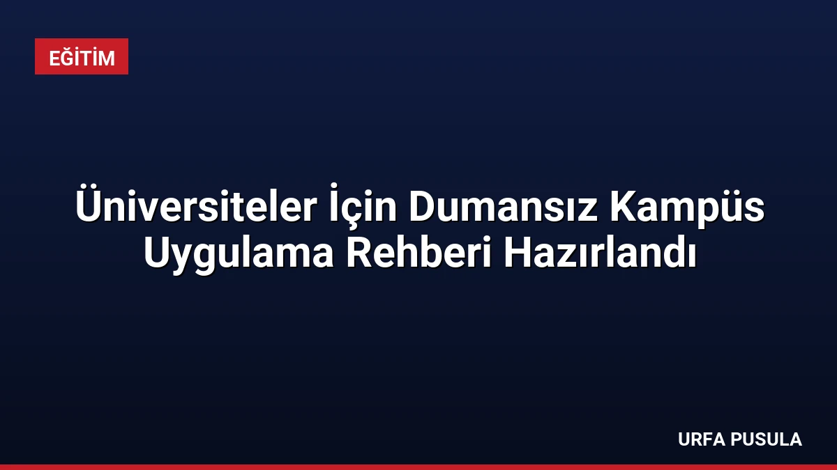 Üniversiteler İçin Dumansız Kampüs Uygulama Rehberi Hazırlandı