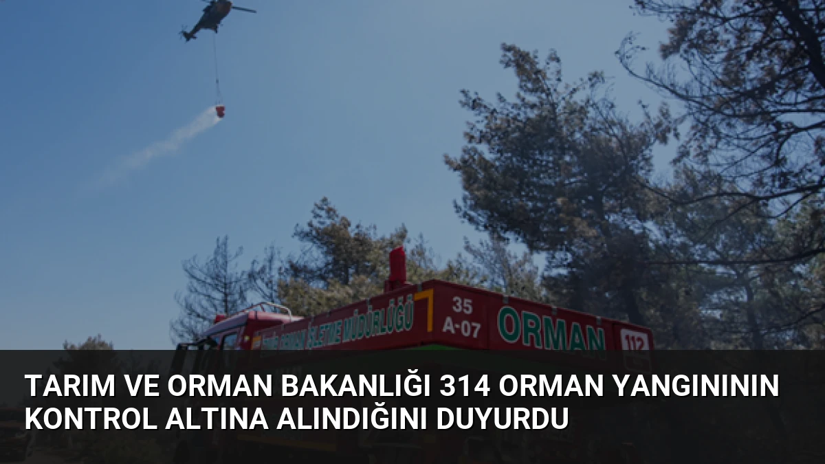 Tarım ve Orman Bakanlığı 314 Orman Yangınının Kontrol Altına Alındığını Duyurdu