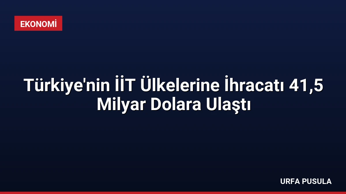 Türkiye’nin İİT Ülkelerine İhracatı 41,5 Milyar Dolara Ulaştı