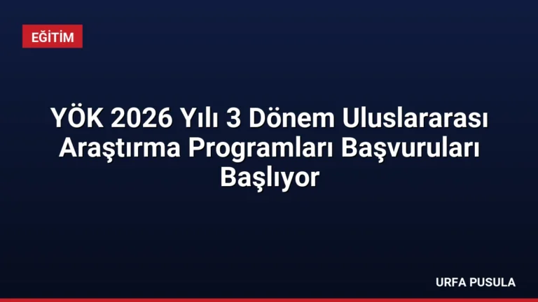 YÖK 2026 Yılı 3 Dönem Uluslararası Araştırma Programları Başvuruları Başlıyor