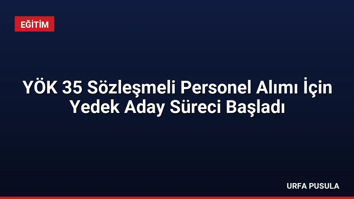 YÖK 35 Sözleşmeli Personel Alımı İçin Yedek Aday Süreci Başladı