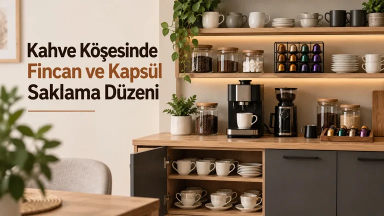 Kahve Köşesinde Fincan ve Kapsül Saklama Düzeni