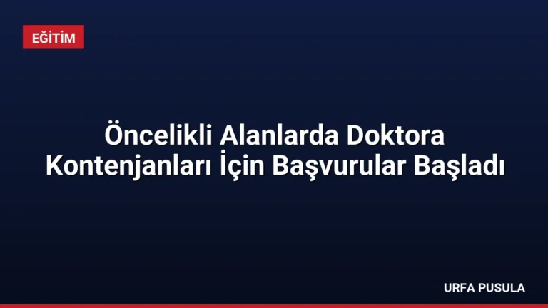 Öncelikli Alanlarda Doktora Kontenjanları İçin Başvurular Başladı