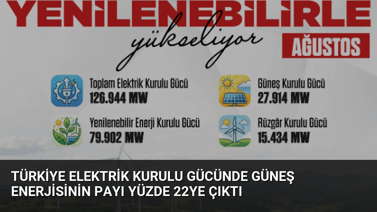 Türkiye Elektrik Kurulu Gücünde Güneş Enerjisinin Payı Yüzde 22ye Çıktı
