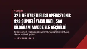 32 İlde Uyuşturucu Operasyonu: 423 Şüpheli Yakalandı, 560 Kilogram Madde Ele Geçirildi