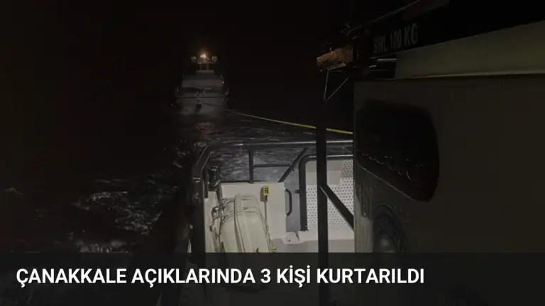 Çanakkale Açıklarında 3 Kişi Kurtarıldı