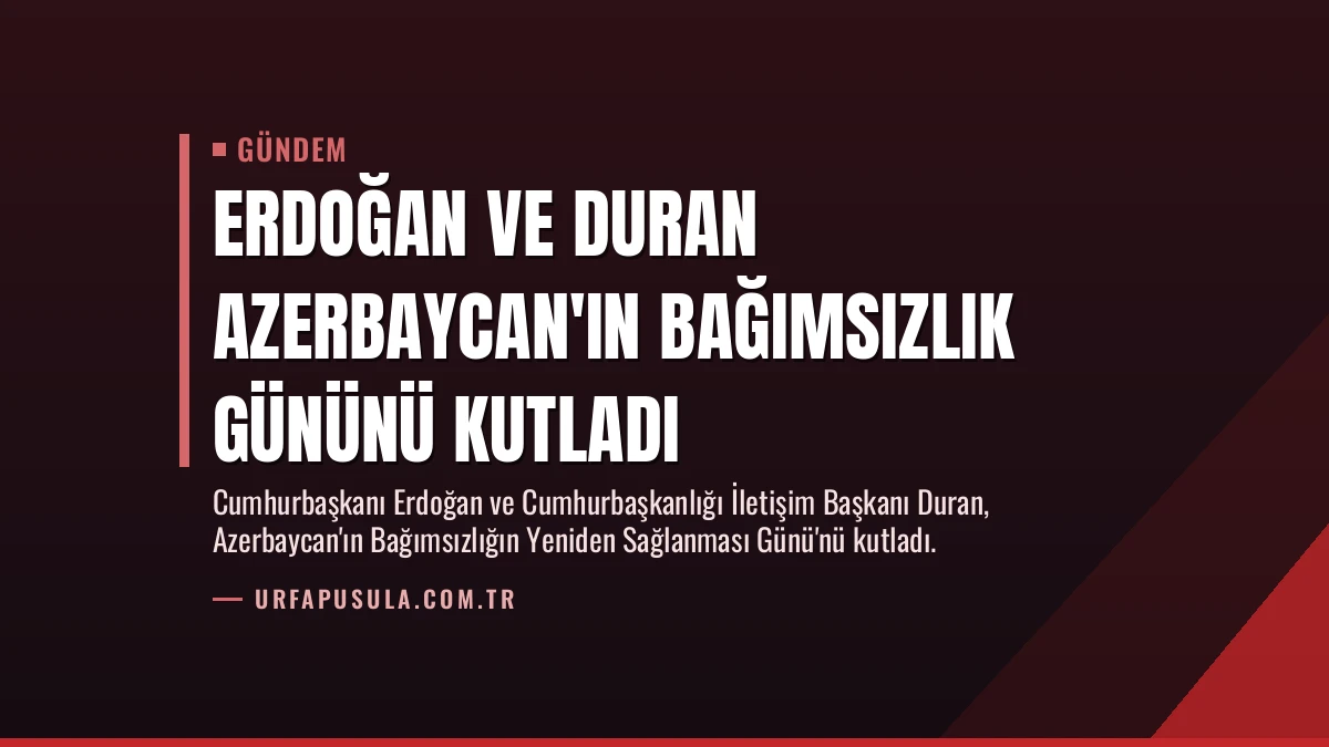Erdoğan ve Duran Azerbaycan’ın Bağımsızlık Gününü Kutladı