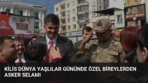 Kilis Dünya Yaşlılar Gününde Özel Bireylerden Asker Selamı