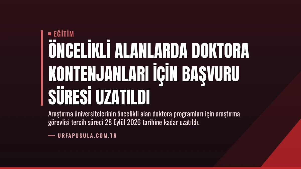 Öncelikli Alanlarda Doktora Kontenjanları İçin Başvuru Süresi Uzatıldı