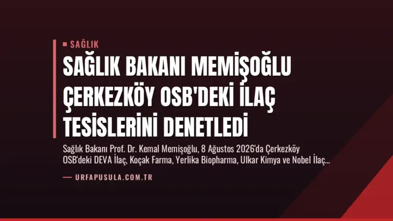 Sağlık Bakanı Memişoğlu Çerkezköy OSB’deki İlaç Tesislerini Denetledi