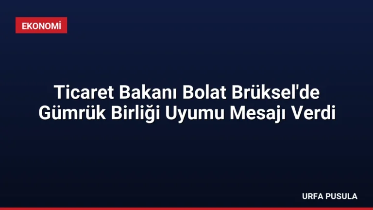 Ticaret Bakanı Bolat Brüksel’de Gümrük Birliği Uyumu Mesajı Verdi