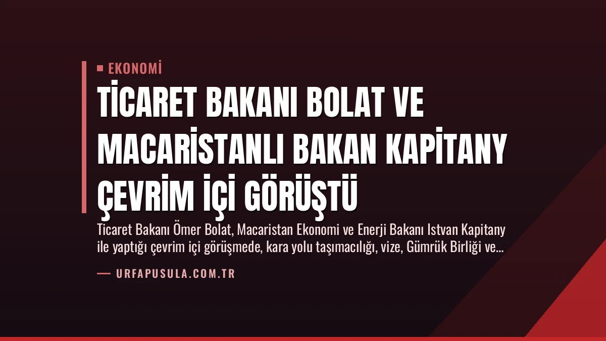 Ticaret Bakanı Bolat ve Macaristanlı Bakan Kapitany Çevrim İçi Görüştü